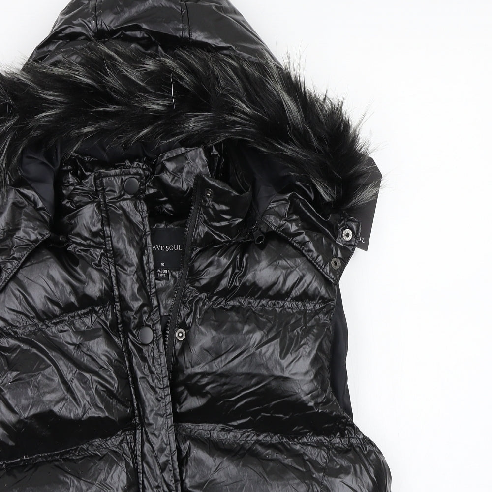 Bravesoul Womens Black   Gilet Coat Size 10