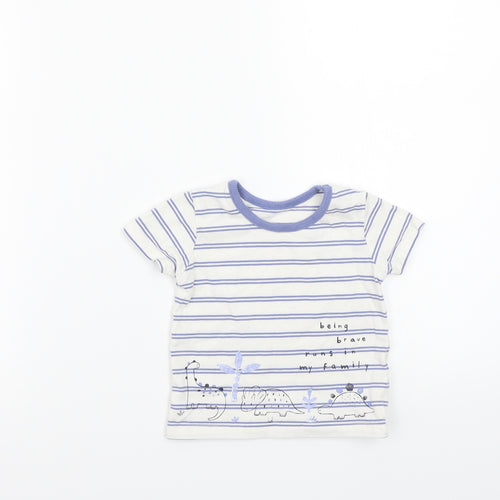 George Baby White Striped  Basic T-Shirt Size 3-6 Months