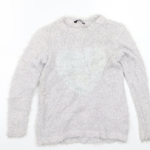 George Girls Grey   Pullover Jumper Size 9-10 Years