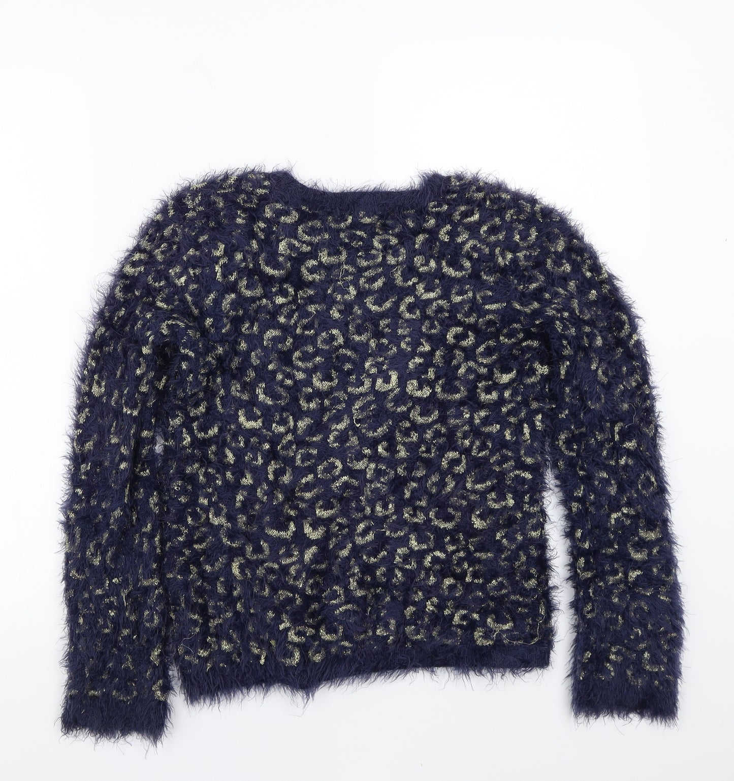 John Lewis Girls Blue Animal Print  Pullover Jumper Size 11 Years