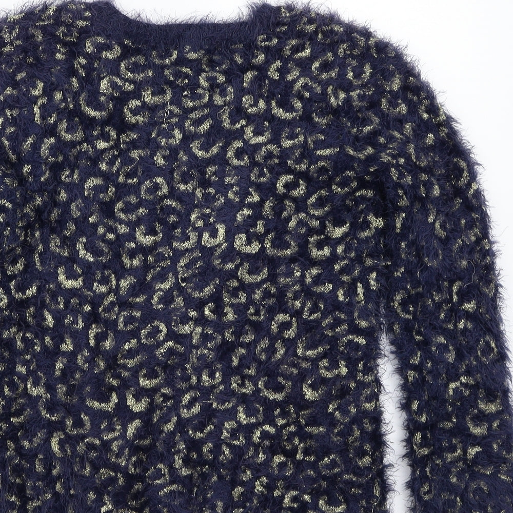 John Lewis Girls Blue Animal Print  Pullover Jumper Size 11 Years