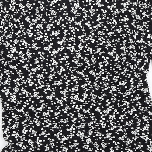 NEXT Womens Black Floral  Basic Button-Up Size 10
