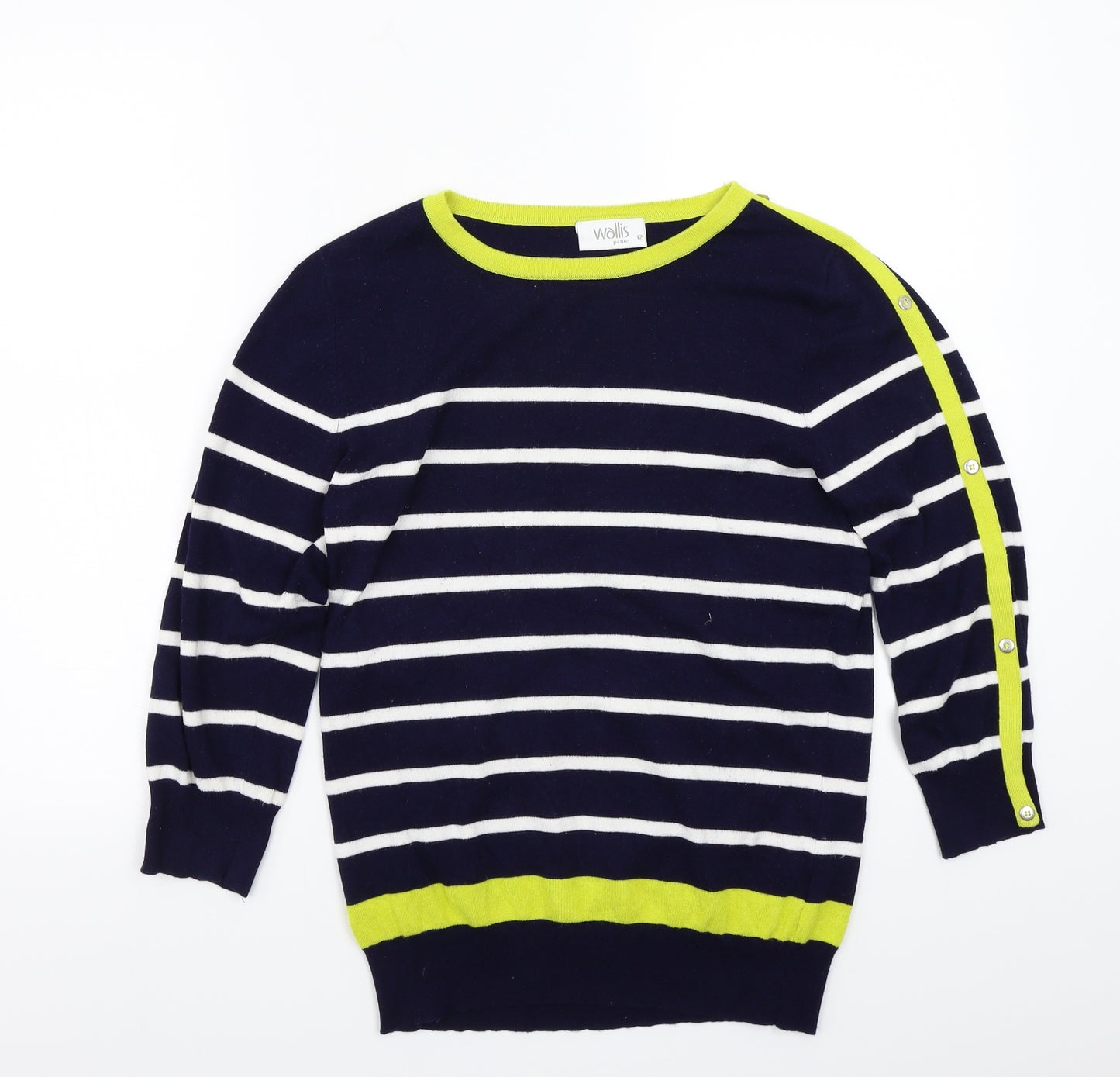 Wallis Womens Blue Striped  Pullover Jumper Size 12