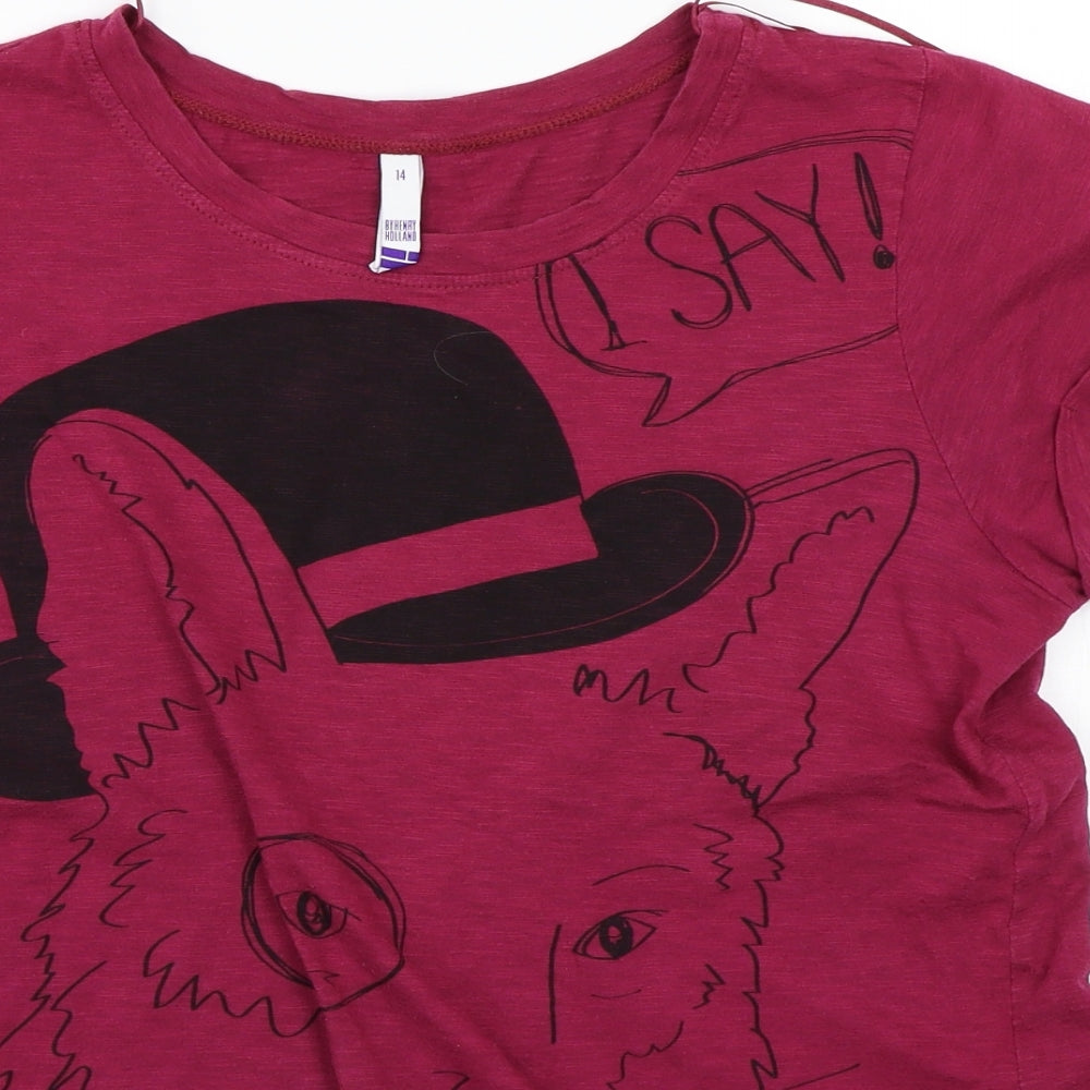 Henry Holland Womens Pink   Basic T-Shirt Size 14