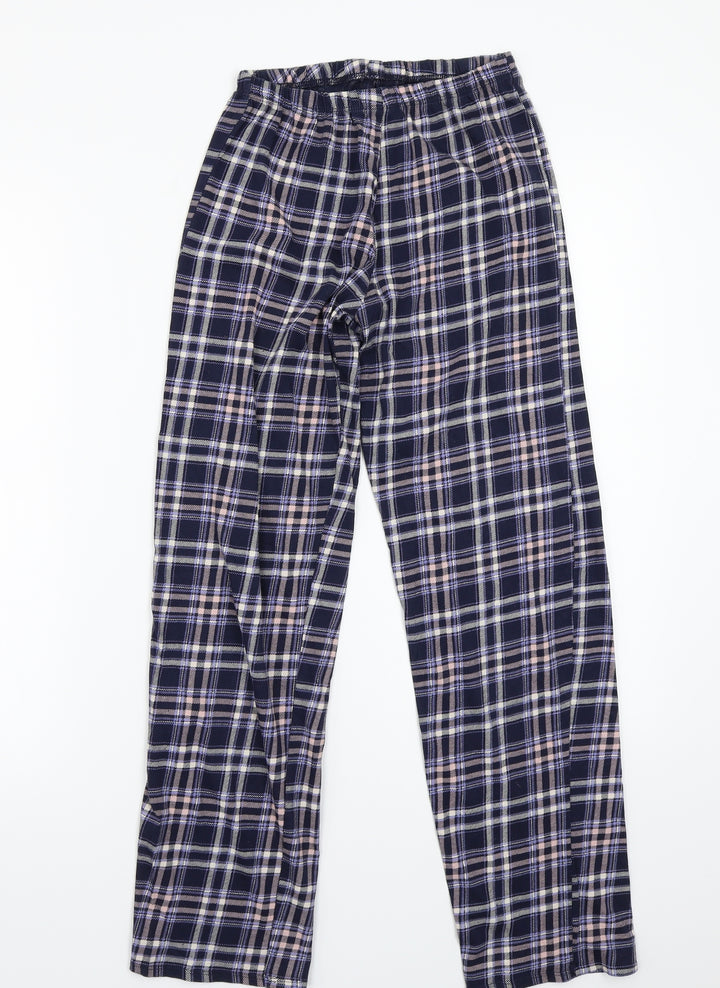 Topshop Womens Blue Check  Sweatpants Trousers Size XS L27 in