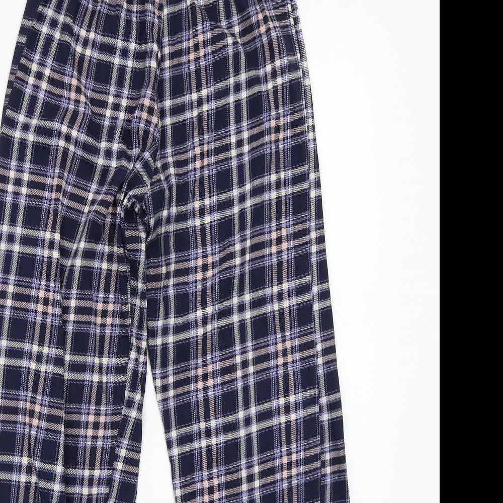 Topshop Womens Blue Check  Sweatpants Trousers Size XS L27 in