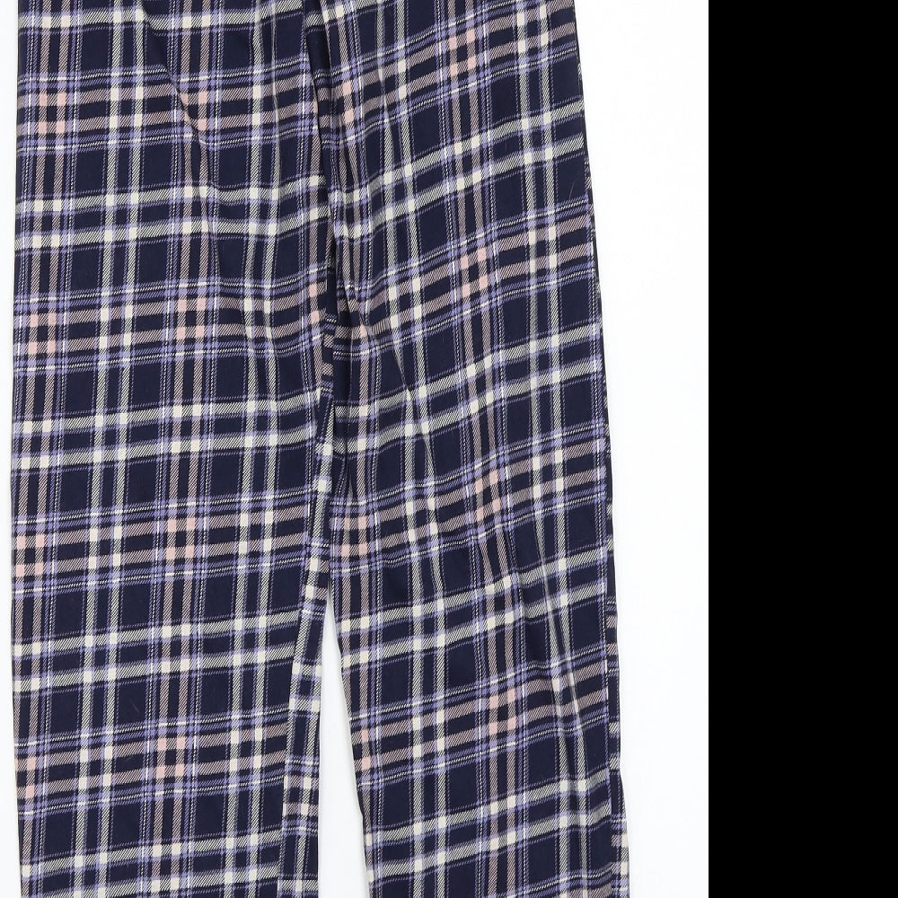 Topshop Womens Blue Check  Sweatpants Trousers Size XS L27 in