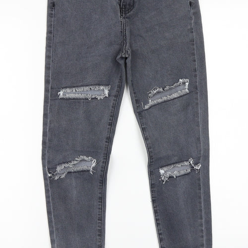 Pretty little thing Womens Grey   Skinny Jeans Size 6 L24 in