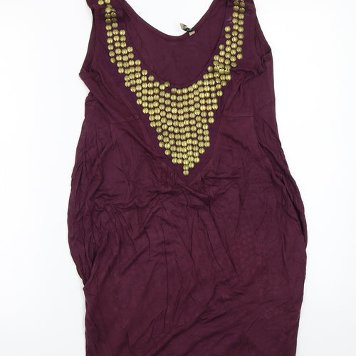 Topshop Womens Purple  Rayon A-Line  Size 10