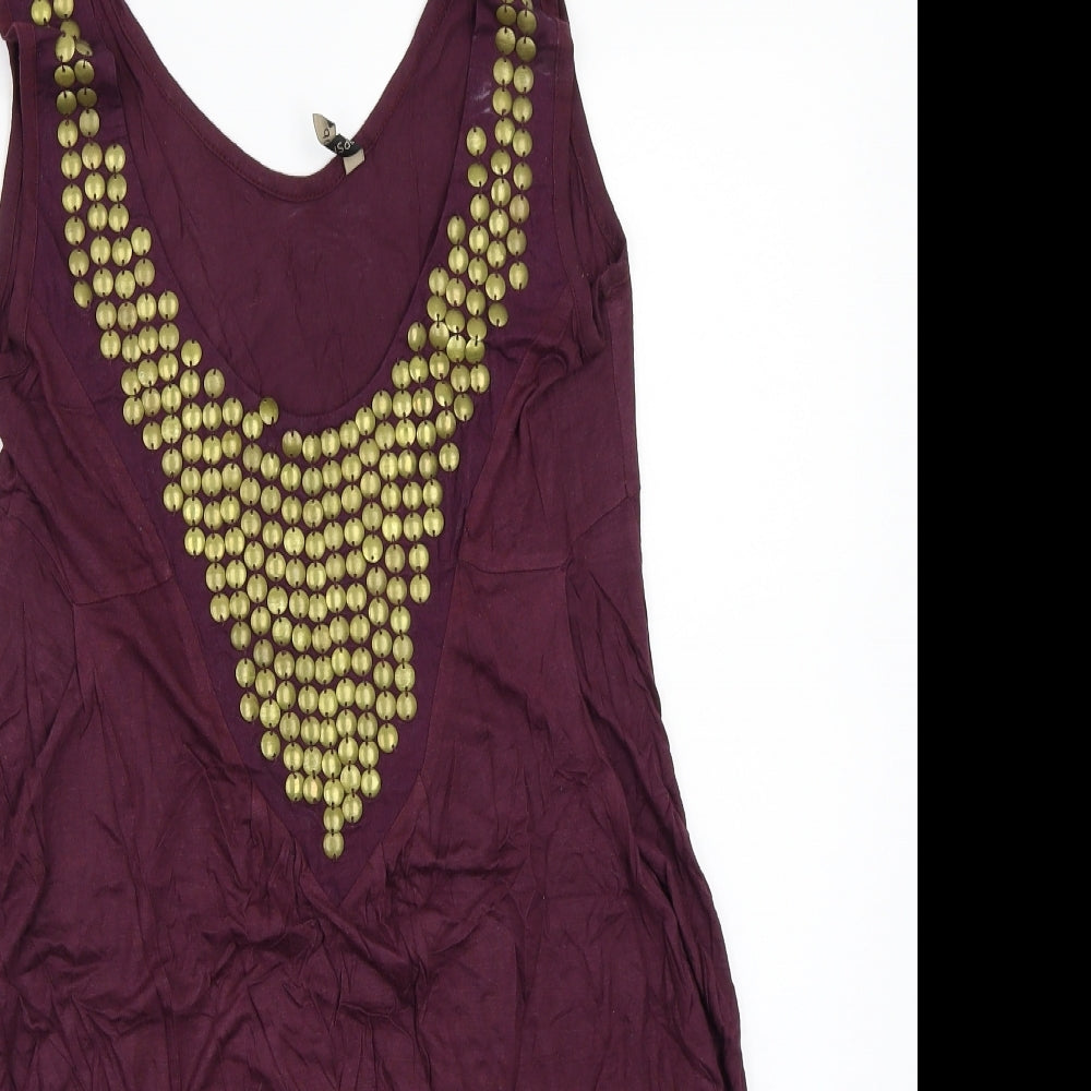Topshop Womens Purple  Rayon A-Line  Size 10