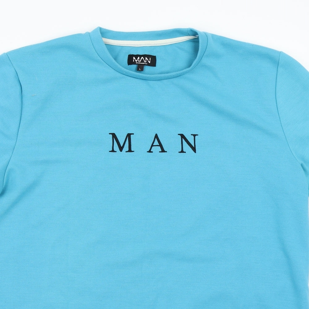 Boohoo Mens Blue    T-Shirt Size L