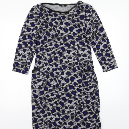 F&F Womens Grey Animal Print  A-Line  Size 8