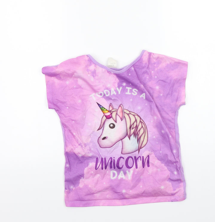 Emoji Girls Purple   Basic T-Shirt Size 7-8 Years