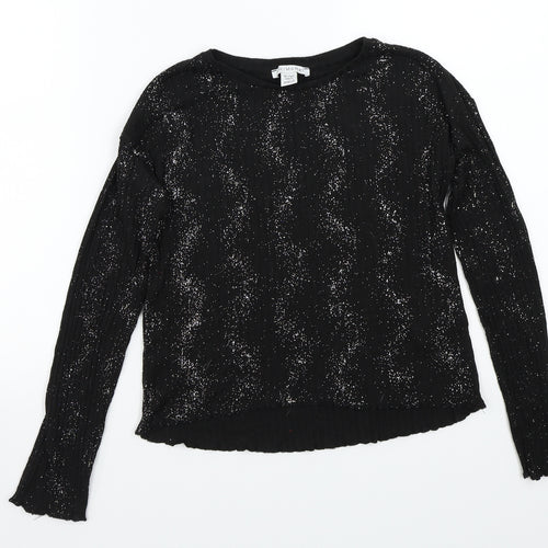 Primark Girls Black   Basic T-Shirt Size 10-11 Years