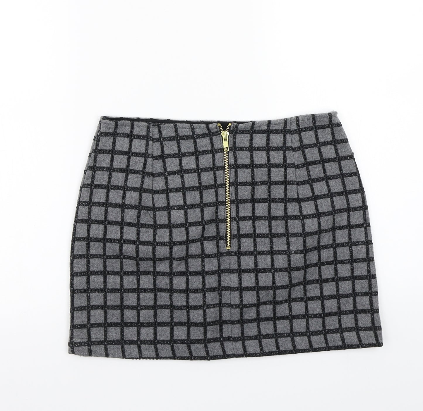 Topshop Womens Grey   A-Line Skirt Size 8