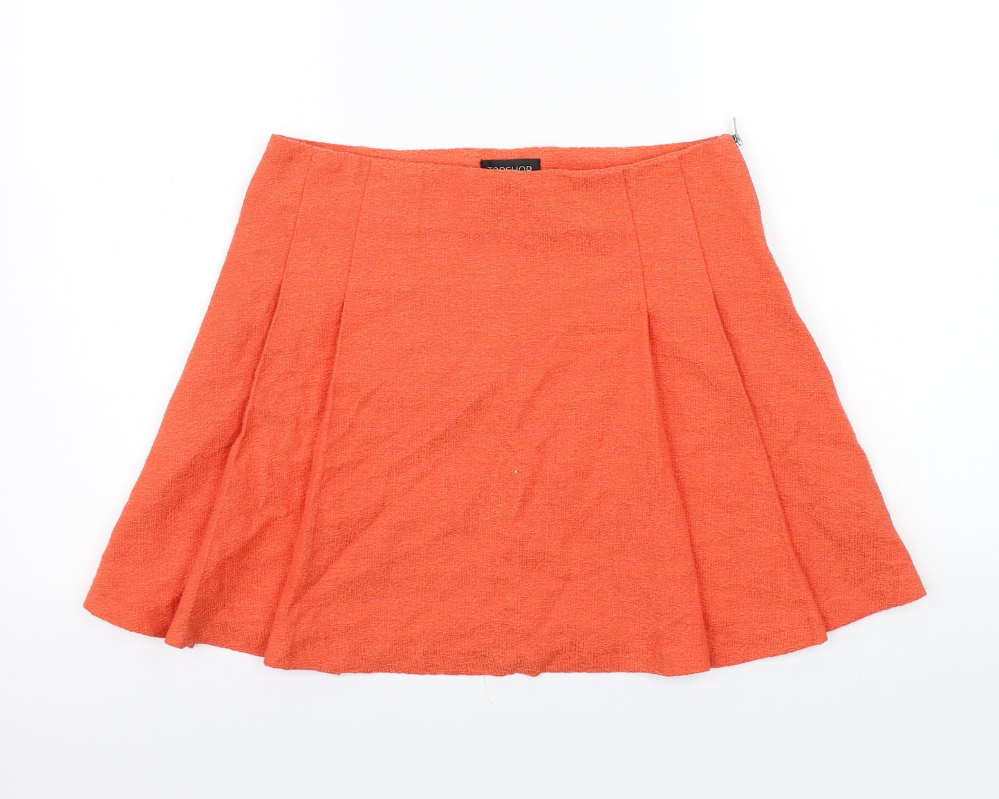 Topshop Womens Orange   A-Line Skirt Size 10