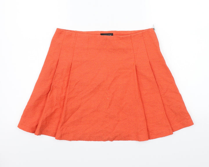Topshop Womens Orange   A-Line Skirt Size 10