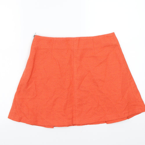 Topshop Womens Orange   A-Line Skirt Size 10