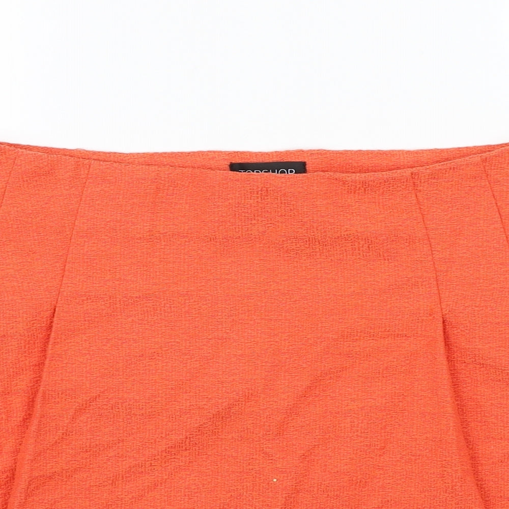 Topshop Womens Orange   A-Line Skirt Size 10