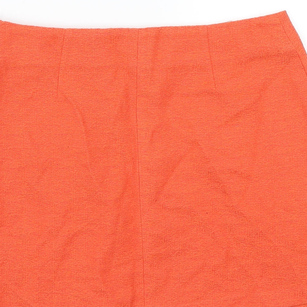 Topshop Womens Orange   A-Line Skirt Size 10