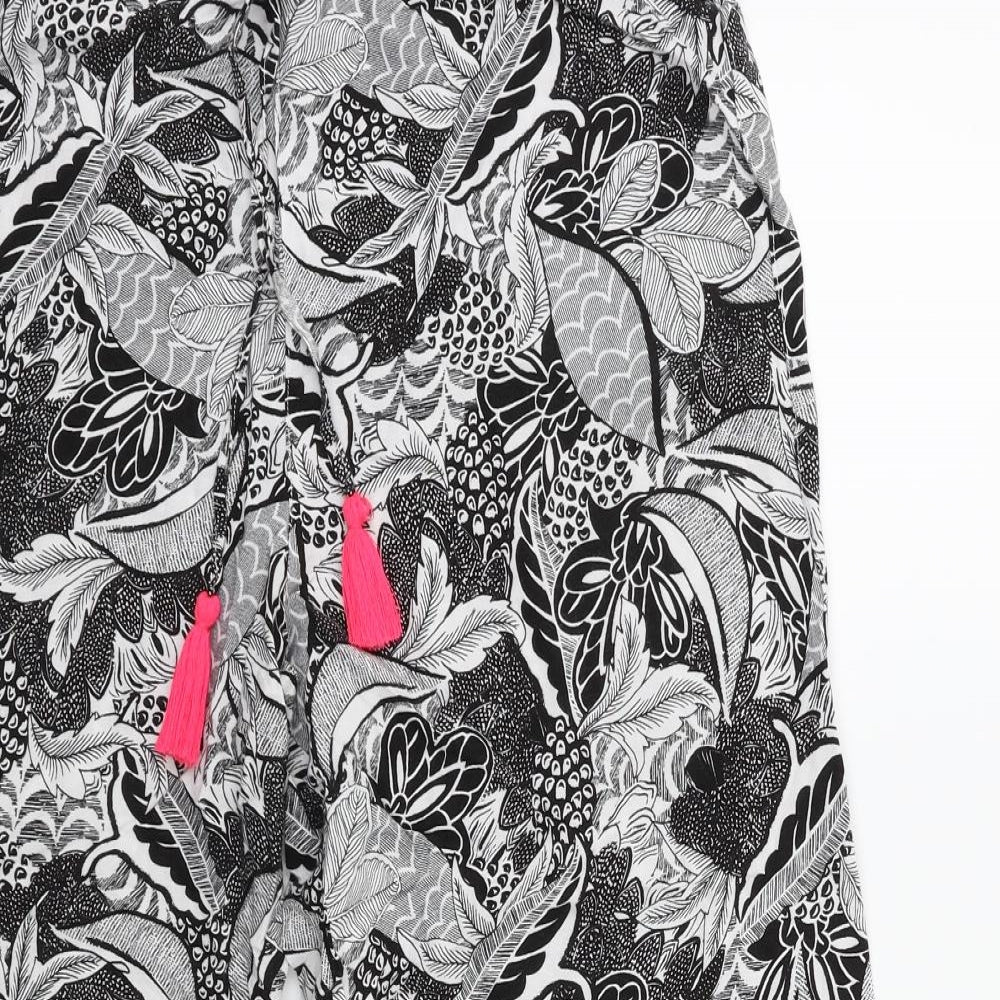 TU Womens Grey Floral  Cropped Trousers Size 14 L21 in