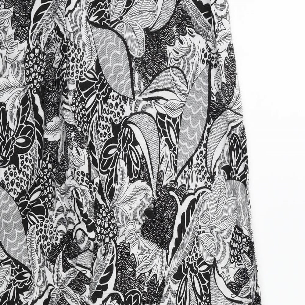 TU Womens Grey Floral  Cropped Trousers Size 14 L21 in