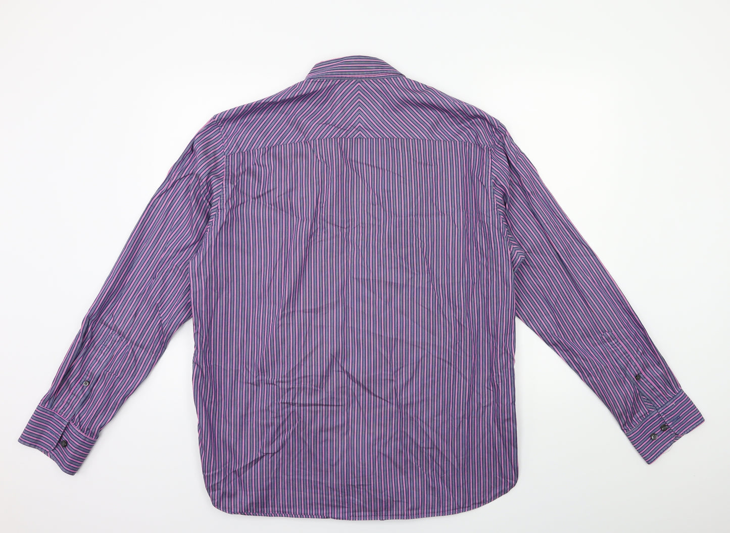 Marks and Spencer Mens Pink Striped   Dress Shirt Size L