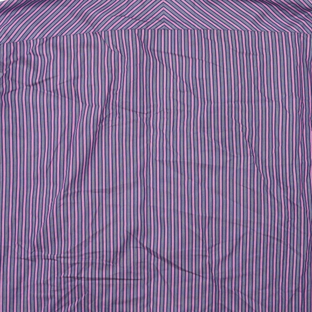 Marks and Spencer Mens Pink Striped   Dress Shirt Size L