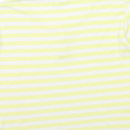 Key West Womens Yellow Striped  Basic T-Shirt Size M