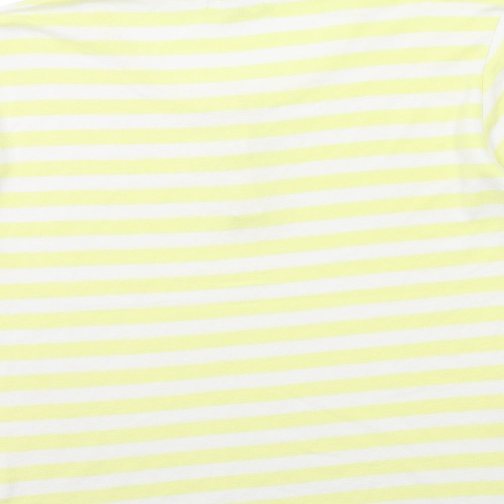 Key West Womens Yellow Striped  Basic T-Shirt Size M