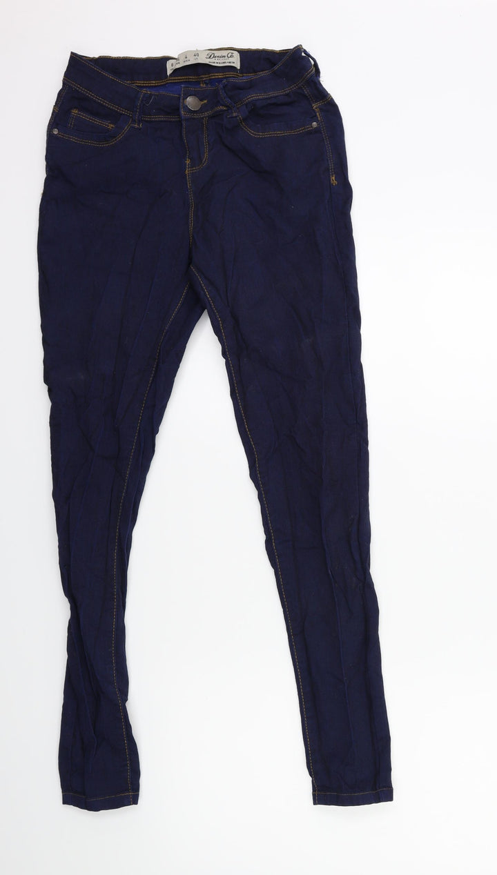 Denim & Co. Womens Blue Denim Skinny Jeans Size 8 L28 in