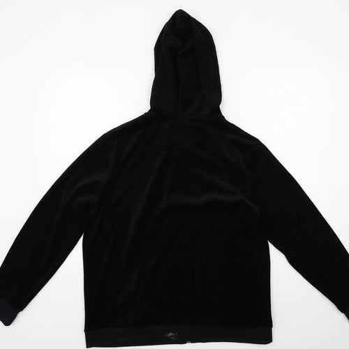 Matalan Womens Black  Velour Full Zip Hoodie Size L