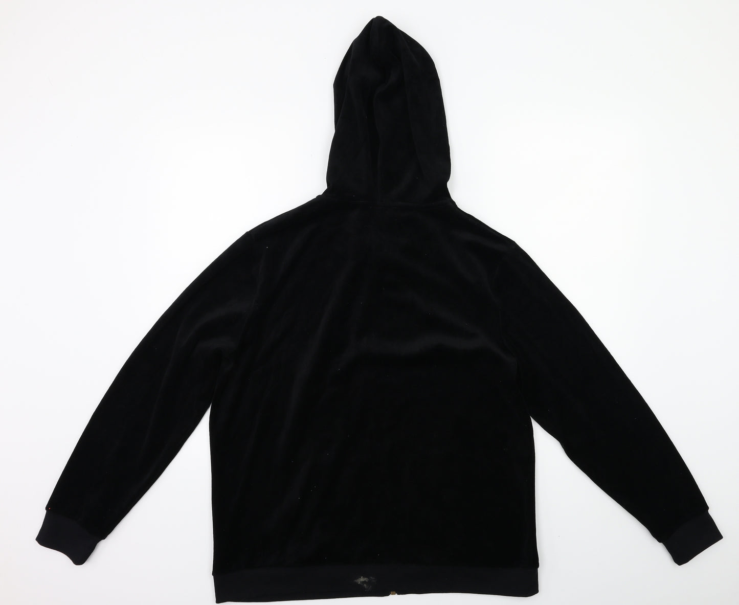 Matalan Womens Black  Velour Full Zip Hoodie Size L
