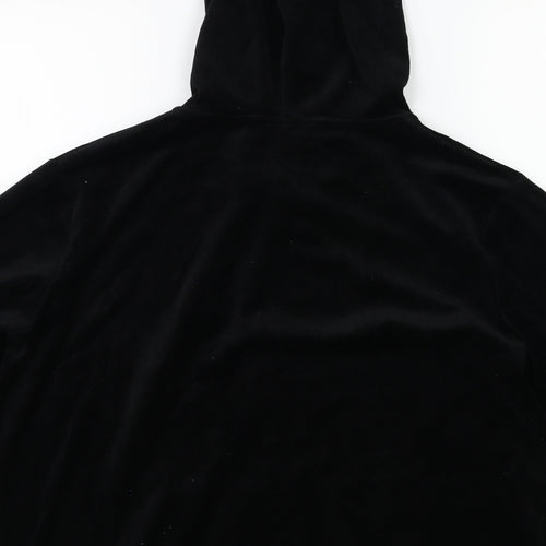 Matalan Womens Black  Velour Full Zip Hoodie Size L