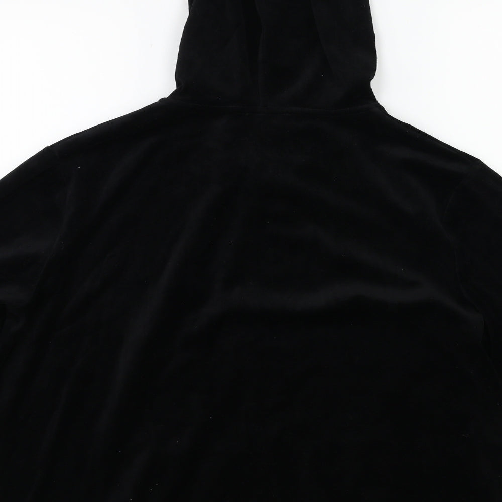 Matalan Womens Black  Velour Full Zip Hoodie Size L
