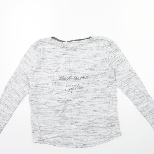 H&M Girls Grey  Knit Pullover Jumper Size 7 Years