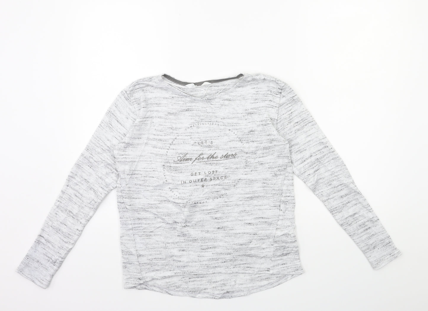 H&M Girls Grey  Knit Pullover Jumper Size 7 Years