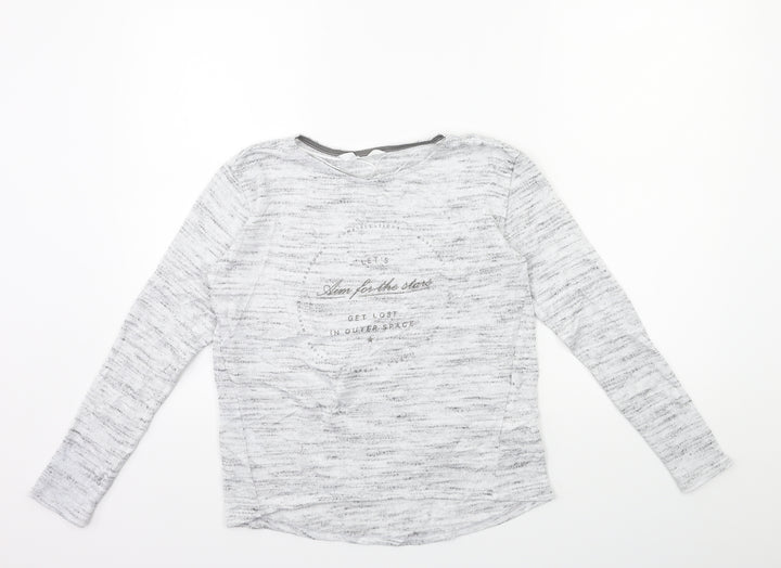 H&M Girls Grey  Knit Pullover Jumper Size 7 Years