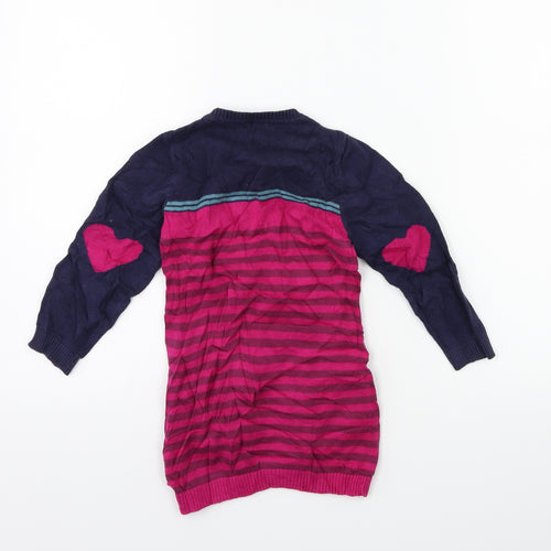 e-vie  Girls Blue Striped  Pullover Jumper Size 4 Years