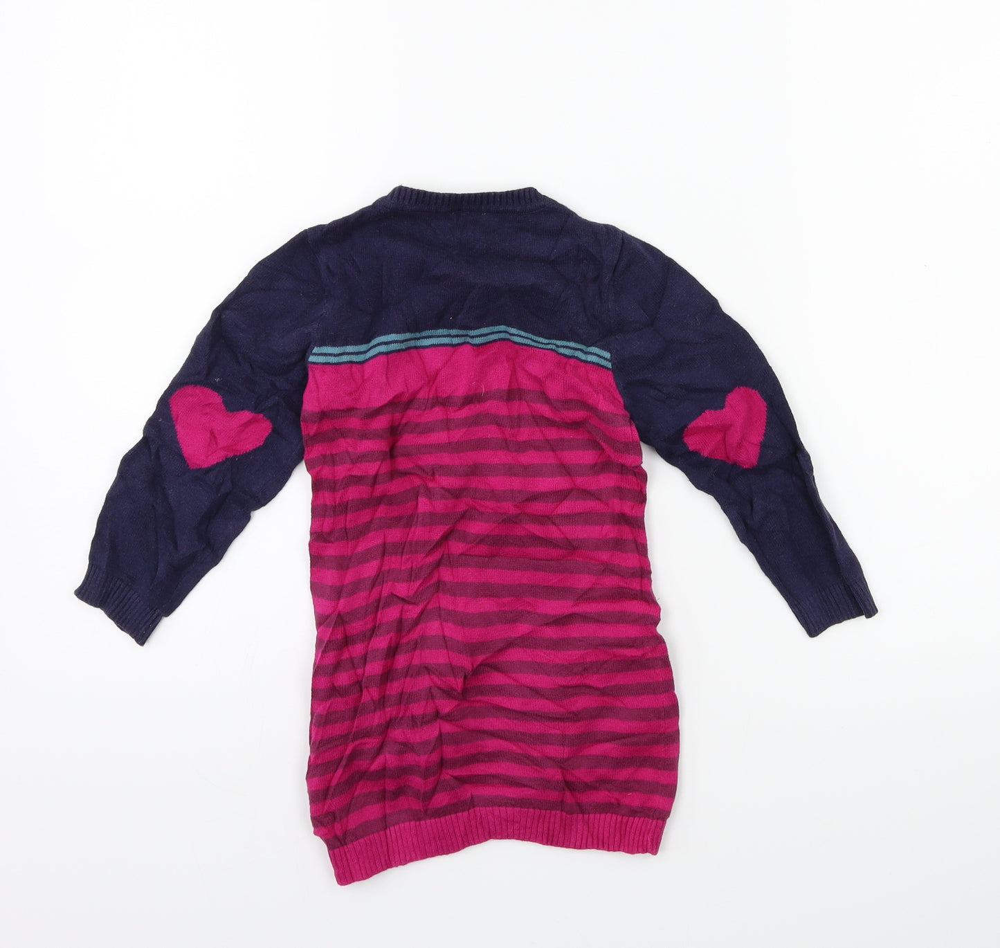 e-vie  Girls Blue Striped  Pullover Jumper Size 4 Years