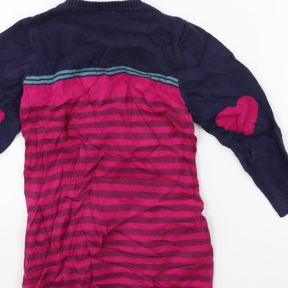 e-vie  Girls Blue Striped  Pullover Jumper Size 4 Years