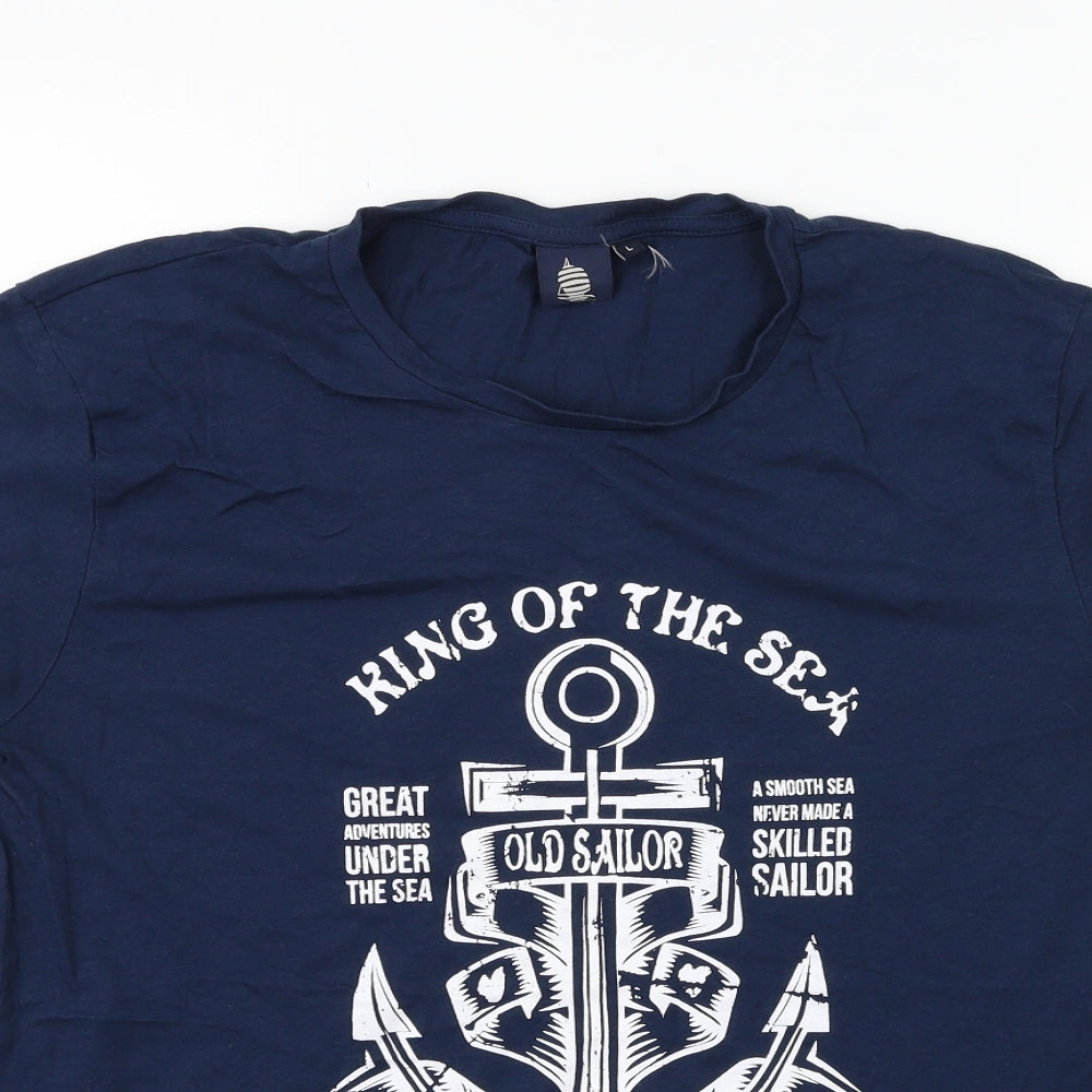 Preworn Mens Blue    T-Shirt Size L