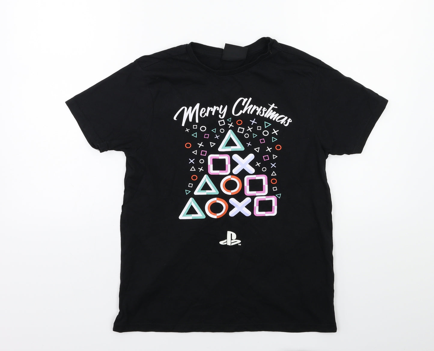 George Boys Black   Basic T-Shirt Size 12 Years  - Playstation