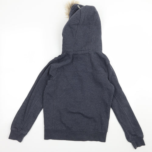 Cross Hatch Womens Blue  Jersey Full Zip Hoodie Size S