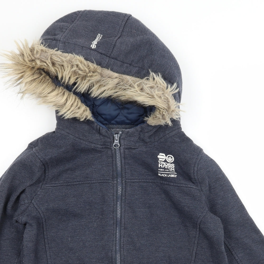 Cross Hatch Womens Blue  Jersey Full Zip Hoodie Size S
