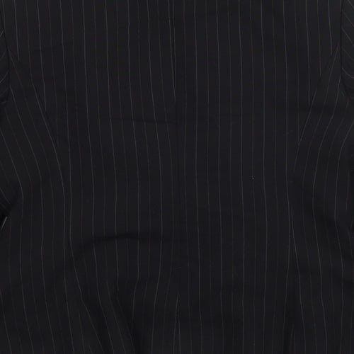 Preowrn Womens Black Striped  Jacket Suit Jacket Size 12