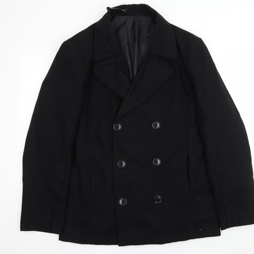 Peter Werth Mens Black   Pea Coat Coat Size L