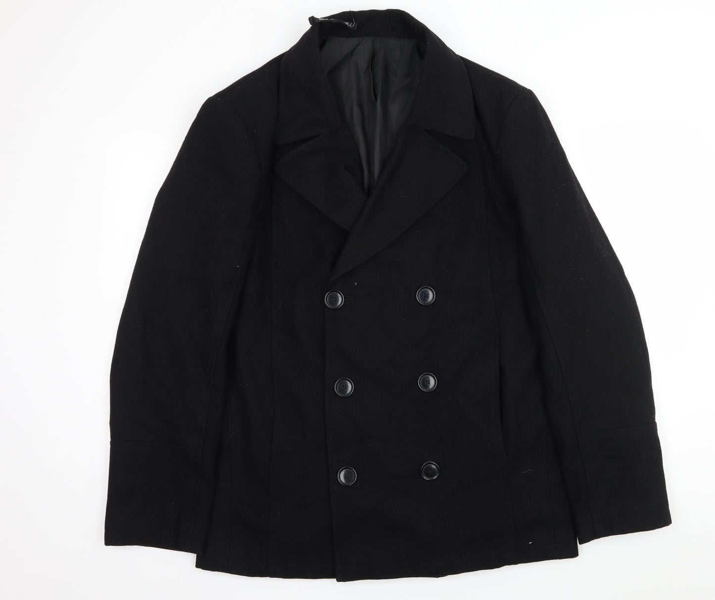 Peter Werth Mens Black   Pea Coat Coat Size L