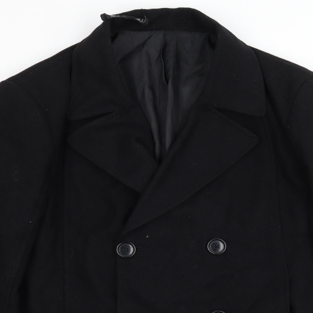 Peter Werth Mens Black   Pea Coat Coat Size L