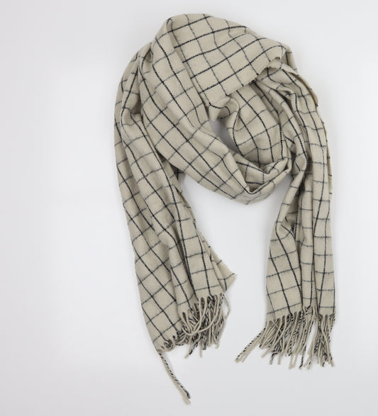 Front view of Preworn women’s ivory check knit scarf